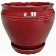 Southern Patio Collins 6 In. Ceramic Oxblood Planter