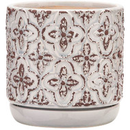 Southern Patio French Rustic 8 In. Ceramic White Planter