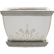 Southern Patio Brentwood 6 In. Ceramic White Planter