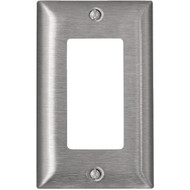 Leviton Decora 1-Gang Stainless Steel Magnetic Rocker C-Series Decorator Wall Plate  Stainless Steel