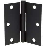 National Hardware Squeak Guard 3-1/2 In. Matte Black Hinge with Square Corner (3-Count)