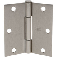 National Hardware Squeak Guard 3-1/2 In. Satin Nickel Hinge with Square Corner (3-Count)