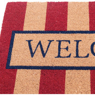 Natco Home 18 In. x 30 In. Coir Outdoor Doormat  Cheerful Red & White Welcome Stripes