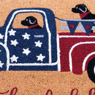 Natco Home 18 In. x 30 In. Coir Outdoor Doormat  Patriotic Dogs