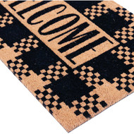 Natco Home 20 In. x 36 In. Coir Outdoor Doormat  Welcome Plaid Frame