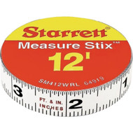 Starrett 12 Ft. SAE Steel Self Adhesive Measuring Tape (Right-to-Left)