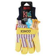 Kinco Otto Striped Kid's Medium Cotton-Blend Canvas Fabric Winter Work Glove