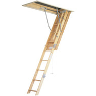 Werner W Series 7 Ft. to 8 Ft. 9 In. 25 In. x 54 In. Wood Attic Ladder  250 Lb. Load