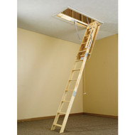 Werner W Series 7 Ft. 11 In. to 10 Ft. 4 In. 22-1/2 In. x 54 In. Wood Attic Ladder  250 Lb. Load