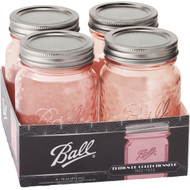 Ball 16 Oz. Pint Regular Mouth Vintage Pink Jar (4-Count)