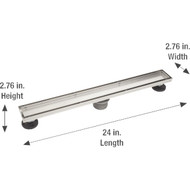 B&K 24 In. Linear Shower Drain Tile-In Grate Brushed Nickel