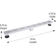 B&K 24 In. Linear Shower Drain Offset Pattern Grate Chrome