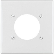Leviton 2-Gang Thermoplastic Nylon Flush Mount 2.15 In. Dia. Device Receptacle Wallplate  White