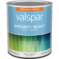 Valspar Integrity Select Paint & Primer Semi-Gloss Interior Paint  Clear Base  1 Qt.