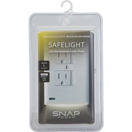 SnapPower SafeLight Single Gang Duplex Outlet Wall Plate  White