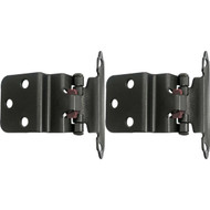 Laurey 3/8 In. Matte Black Inset Self-Closing Hinge (2-Pack)