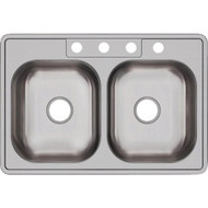 Elkay Dayton Double Bowl 33 In. x 22 In. x 6-9/16 In. Deep Stainless Steel Kitchen Sink