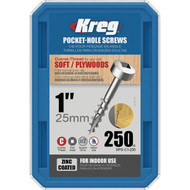 Kreg #7 1 In. Coarse Pan Head Zinc Pocket Hole Screw (250 Ct.)