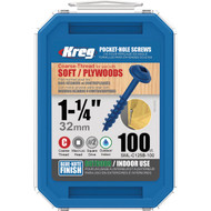 Kreg Blue-Kote #7 1-1/4 In. Coarse Maxi-Loc Washer Head Pocket Hole Screw (100 Ct.)