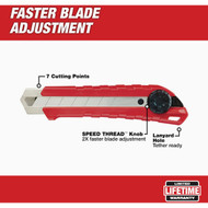 Milwaukee 25mm 7-Point Snap Off Knife