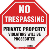 Hy-Ko 12 x 12 Plastic Sign  No Trespassing/Private Property