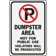 Hy-Ko Heavy Duty Aluminum  No Parking Dumpster Area