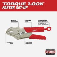 Milwaukee Torque 7 In. Straight Jaw Grip Locking Pliers