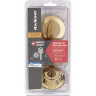 Kwikset 660 Single Cylinder Deadbolt with SmartKey  Polished Brass