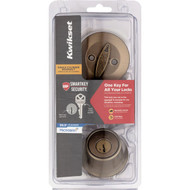 Kwikset 660 Single Cylinder Deadbolt with SmartKey  Polished Antique Brass