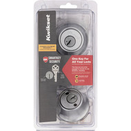 Kwikset 665 Double Cylinder Adjustable Latch Deadbolt with SmartKey  Satin Chrome