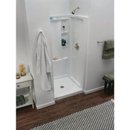 Delta Classic 500 36 In. x 73.25 In. x 36 In. Alcove Shower Wall  White (3-Piece)