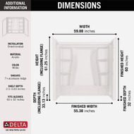 Delta Classic 500 60 In. L x 32 In. W x 61-1/4 In. H Alcove Tub Surround Kit  White (3-Piece)