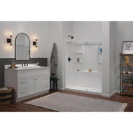 Delta Classic 500 60 In. x 73.25 In. x 30 In. Alcove Shower Wall Set  White (3-Piece)