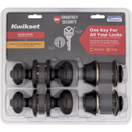 Kwikset Cove Venetian Bronze Deadbolt and Door Knob Combo With SmartKey