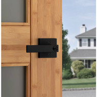 Kwikset Singapore Square Keyed Entry Lever SmartKey  Matte Black
