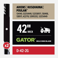 Oregon Gator 42 In. Deck Riding Lawnmower Blade - Fits Husqvarna and Craftsman (2-Count)