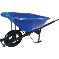 Truper 6 Cu. Ft. HDPE Tray Wheelbarrow with Steel Handles