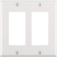 Leviton Decora 2-Gang Antimicrobial Treated Outlet Wall Plate  White