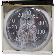 Taylor 13.25 In. Owl Nature Series Round Dial Thermometer