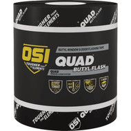 OSI QUAD 6 In. x 75 Ft. Butyl Flash Self-Adhering Flexible Flashing Tape  Black Roll