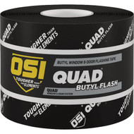 OSI QUAD 9 In. x 75 Ft. Butyl Flash Self-Adhering Flexible Flashing Tape  Black Roll