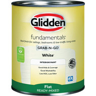 Glidden Fundamentals Flat Interior Paint  White  1 Qt.