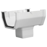Raingo 5 In. Vinyl White Gutter Drop Outlet