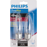 Philips DuraMax 40W Clear Medium Base B13 Incandescent Blunt Tip Light Bulb (2-Pack)