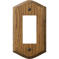 Amerelle 1-Gang Solid Oak Country Rocker Decorator Wall Plate  Medium Oak
