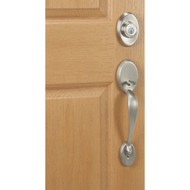 Kwikset Signature Series Chelsea Satin Nickel Entry Door Handleset with Smartkey & Tustin Lever