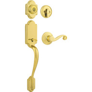 Kwikset Signature Series Arlington Polished Brass Entry Door Handleset with Smartkey