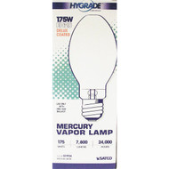 Satco 175W Coated ED28 Mogul Screw Mercury Vapor High-Intensity Light Bulb