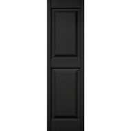 Builders Edge 15 in. x 51 in. Black Panel Shutter  (2-Pack)