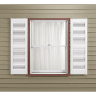 Builders Edge 15 In. x 48 In. Vinyl Louvered Shutter  (2-Pack)